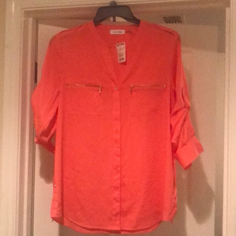 Brand New Calvin Klein Peach Blouse
